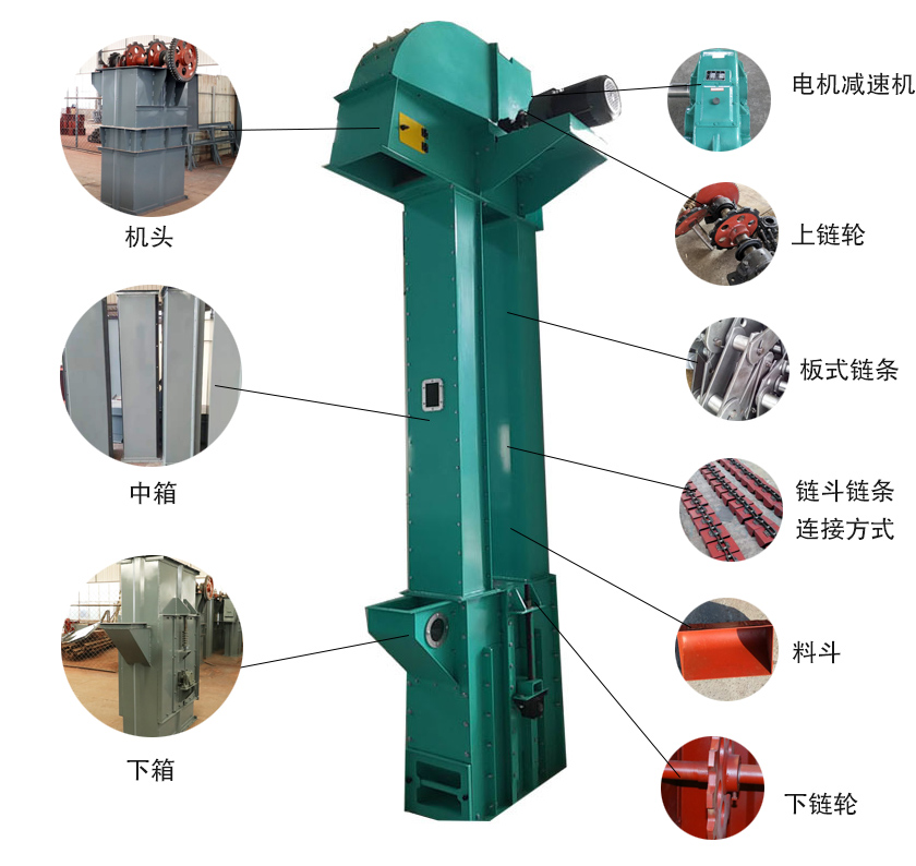 板鏈斗式提升機(jī)結(jié)構(gòu)