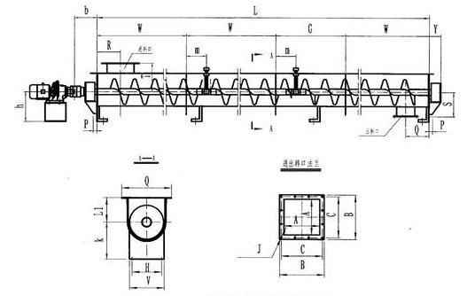 LS型螺旋輸送機(jī)尺寸圖